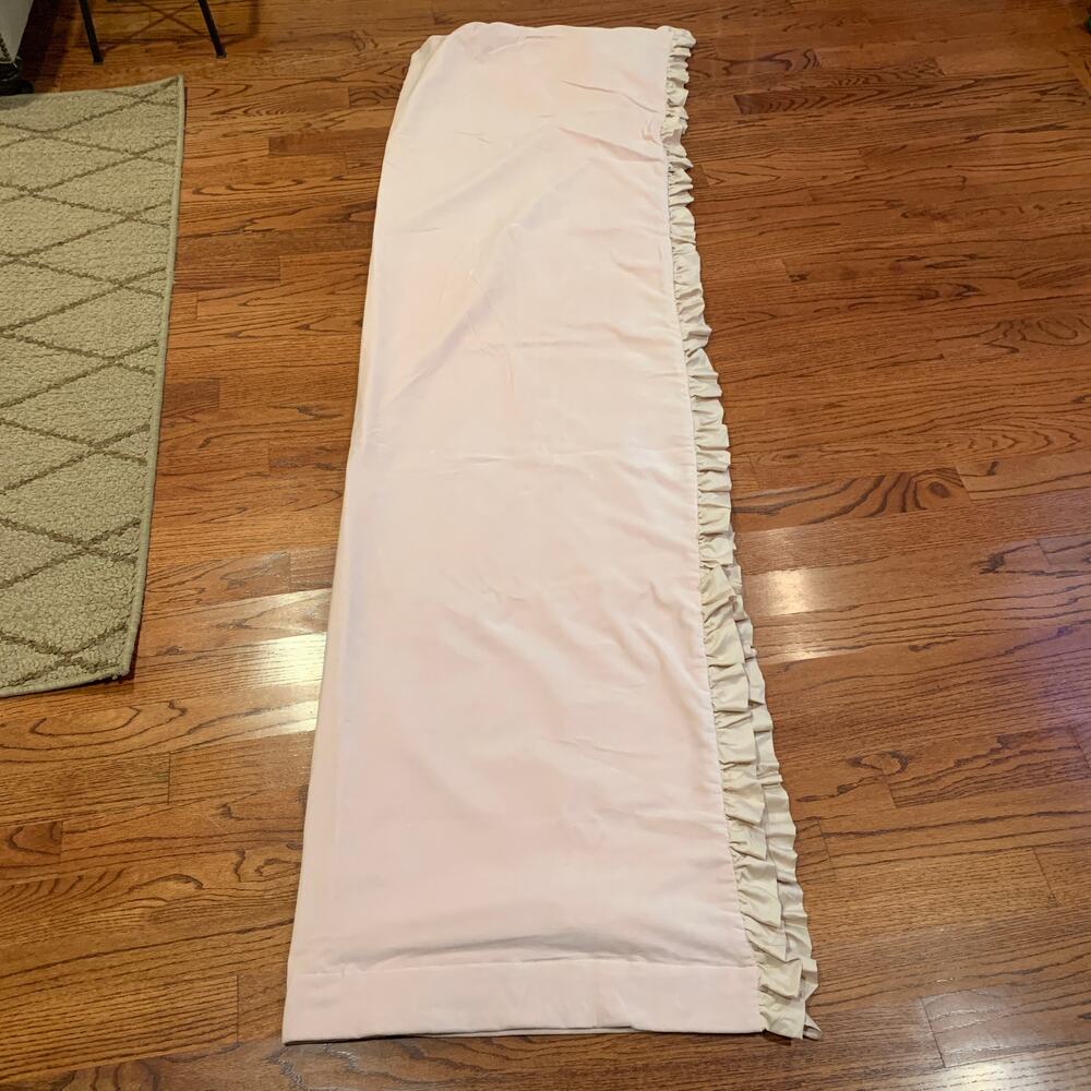 RH Baby & Child Washed Velvet Ruffle Drapery TWO Panels (2) | Pink | 50"W x 94 L - Picture 4 of 11